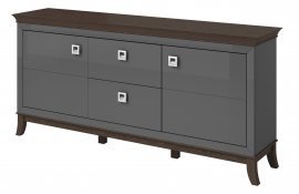 Kommode groß Tisaro - Anthrazit-Schokoladeneiche/Anthrazit Hochglanz - 24Z3LJ26