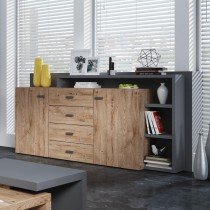 Helvetia meble - Kommode Bota - Anthrazit/Ribbec Eiche - 24JRFG27