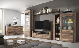 Wohnzimmer Larona - Nussbaum Satin/Touchwood