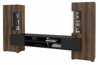 Helvetia meble - TV Regal Coby - Klostereiche/Schwarz Onyx - 24WBMB10