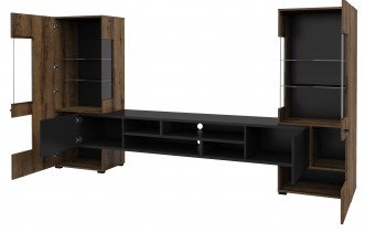 Helvetia meble - TV Regal Coby - Klostereiche/Schwarz Onyx - 24WBMB10
