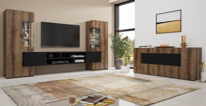 Helvetia meble - TV Regal Coby - Klostereiche/Schwarz Onyx - 24WBMB10