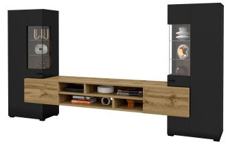 Helvetia meble - TV Regal Coby - Schwarzer Onyx/Wotan Eiche - 24WNMB10