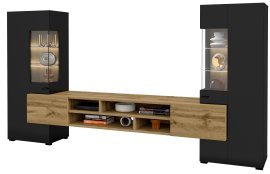 TV Regal Coby - Schwarzer Onyx/Wotan Eiche - 24WNMB10