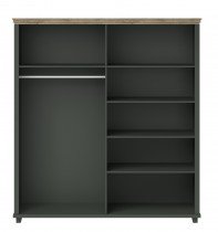 Helvetia meble - Kleiderschrank mittel Evora S - grün/Eiche Lefkas - 24ZRJU20