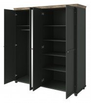 Helvetia meble - Kleiderschrank mittel Evora S - grün/Eiche Lefkas - 24ZRJU20