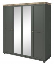 Helvetia meble - Kleiderschrank mittel Evora S - grün/Eiche Lefkas - 24ZRJU20