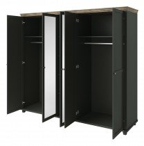Helvetia meble - Großer Kleiderschrank Evora S - grün/Eiche Lefkas - 24ZRJU21