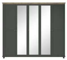 Helvetia meble - Großer Kleiderschrank Evora S - grün/Eiche Lefkas - 24ZRJU21