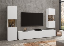 Wohnzimmer Ava - Weiß/Wotan Eiche