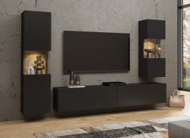 Wohnzimmer Ava - Schwarzer Onyx/Wotaneiche - 24WNLM10