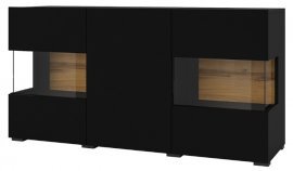 Kommode Ava - Schwarzer Onyx/Wotaneiche - 24WNLM25