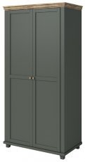 Kleiderschrank Evora S - Grün/Eiche Lefkas - 24ZRJU18