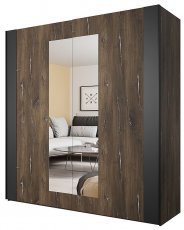 Garderobenschrank Sigma - Eiche Flagstaff/Stahldraht - 24FSLI18