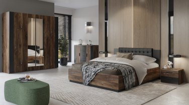 Helvetia meble - Garderobenschrank Sigma - Eiche Flagstaff/Stahldraht - 24FSLI18