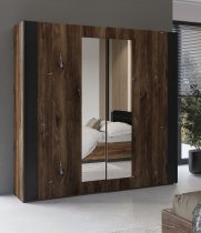 Helvetia meble - Garderobenschrank Sigma - Eiche Flagstaff/Stahldraht - 24FSLI18