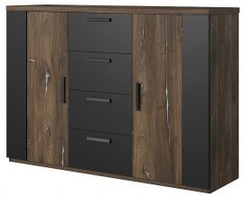 Kommode Sigma - Eiche Flagstaff/Stahldraht - 24FSLI26