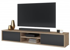 Helvetia meble - TV-Kommode Frida 2K – geölte Eiche/Anthrazit – 24DJMT40