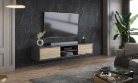 TV-Kommode Frida 2K – Anthrazit/geölte Eiche – 24JDMT40