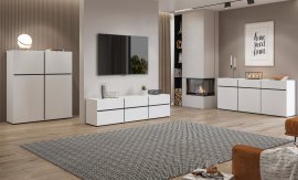 Wohnzimmer und Flur Cross - weiß/weiß-schwarz