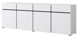 Kommode Cross - Weiß/Weiß-Schwarz - 249WMY25