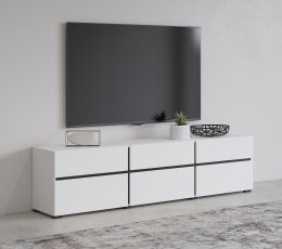 TV-Kommode Cross - weiß/weiß-schwarz - 249WMY41