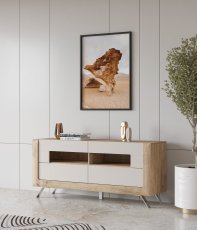 TV-Kommode Kasai - Gold Harbor Eiche/Perfect Touch Cashmir - 24HKMI41