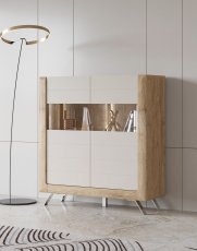 Vitrine Kasai - Gold Harbor Eiche/Perfect Touch Cashmir - 24HKMI42