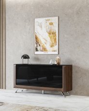 Kommode Kasai - Nuss Columbia/Schwarz Hochglanz - 24RWMI45