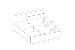 Helvetia meble - Bett Cross S mit Hebemechanismus - 180x200 cm - weiß - 249WMY52