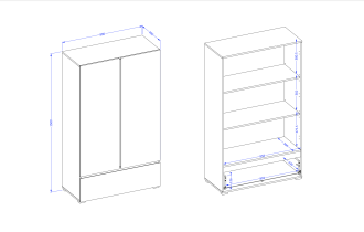 Helvetia meble - Schrank Cross S - Weiß - 249WMY38