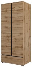 Garderobenschrank Cross S - Votaneiche/Votaneiche-Schwarz - 24N6MY18