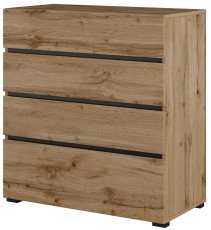 Kommode Cross S - Eiche Votan/Eiche Votan-Schwarz - 24N6MY28