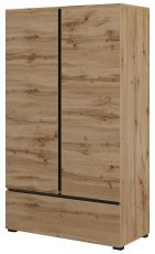 Schrank Cross S - Eiche Votan/Eiche Votan-Schwarz - 24N6MY38