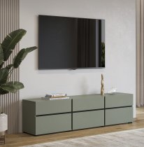 Helvetia meble - TV-Kommode Cross - grün/grün-schwarz - 24GWMY41