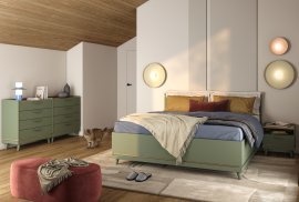 Schlafzimmer Scandi - verblasste grün geölte Eiche/verblasstes Grün