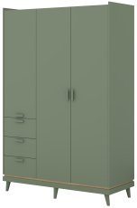 Garderobenschrank Scandi - verblasst grün geölte Eiche/verblasst grün