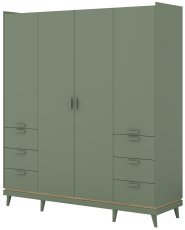 Garderobenschrank Scandi - verblasstes grünes geöltes Eichenholz/verblasstes Grün