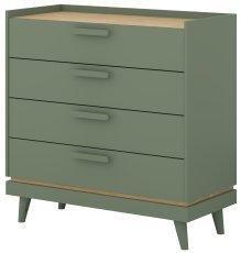 Kommode Scandi - verblasstes grünes geöltes Eichenholz/verblasstes Grün