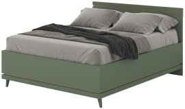 Bett Scandi 160x200 cm - verblasstes grün geölte Eiche/verblasstes grün