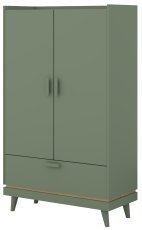 Schrank Scandi - verblasstes grünes geöltes Eichenholz/verblasstes Grün