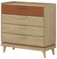 Kommode Scandi - geölte Eiche/geölte Eiche-Ziegel