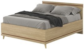 Bett Scandi 160x200 cm - geölte Eiche/geölte Eiche-Ziegel