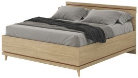 Bett Scandi 180x200 cm - geölte Eiche/geölte Eiche-Ziegel