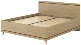 Bett Scandi mit Hebemechanismus 180x200 cm - geölte Eiche/geölte Eiche-Ziegel