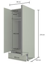Helvetia meble - Kleiderschrank Cross S – grün/grün-schwarz – 24GWMY18