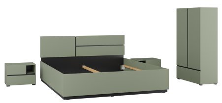 Helvetia meble - Kleiderschrank Cross S – grün/grün-schwarz – 24GWMY18