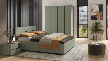 Helvetia meble - Kleiderschrank Cross S 2 – grün/grün-schwarz – 24GWMY20
