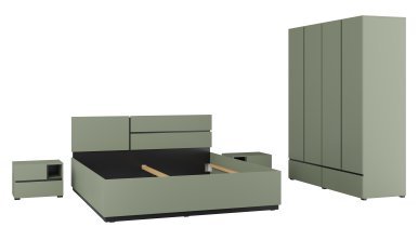 Helvetia meble - Kleiderschrank Cross S 2 – grün/grün-schwarz – 24GWMY20
