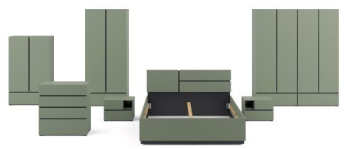 Helvetia meble - Kleiderschrank Cross S 2 – grün/grün-schwarz – 24GWMY20